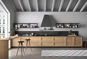 Klantkeuken Licht Hout met Bar - Maatwerk Ar-Tre licht houten maatwerk keuken bar Ar-Tre