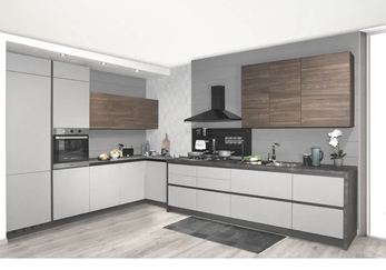 Klantkeuken Modern wit, hout - Maatwerk Ar-Tre design moderne maatwerk L-keuken wit hout Ar-Tre